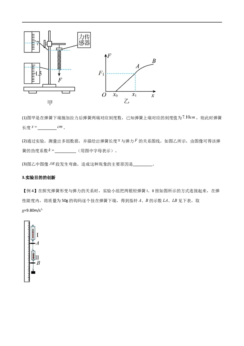 专题12探究弹簧弹力与形变量的关系（原卷版）_4.2025物理总复习_2023年新高复习资料_一轮复习_2023届高三物理一轮复习多维度导学与分层专练