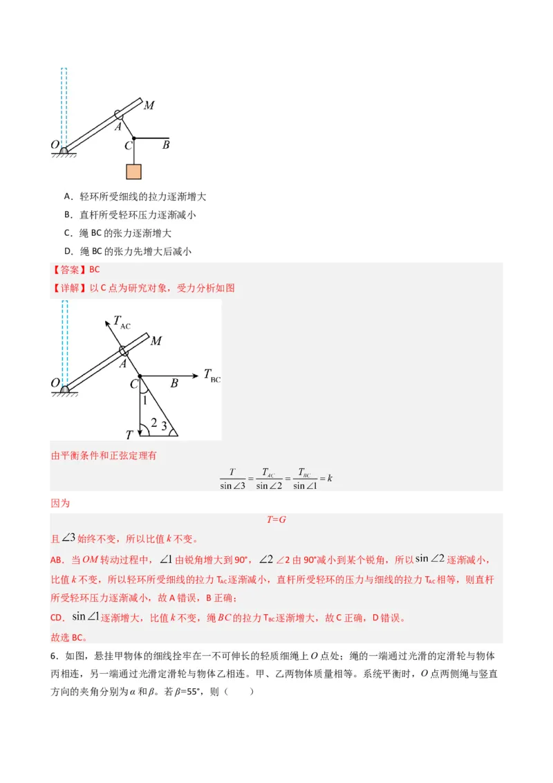 热点02共点力平衡模型（解析版）_4.2025物理总复习_2024年新高考资料_3.2024专项复习_2024年高考物理热点&middot;重点&middot;难点专练（新高考专用）