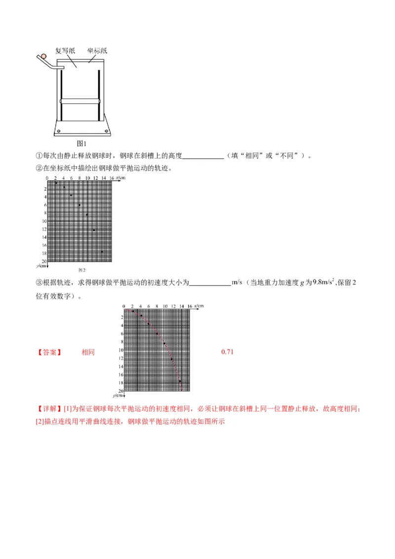 第16讲实验探究平抛运动的特点实验探究向心力大小与半径角速度质量的关系（讲义）（解析版）_4.2025物理总复习_2025年新高考资料_一轮复习