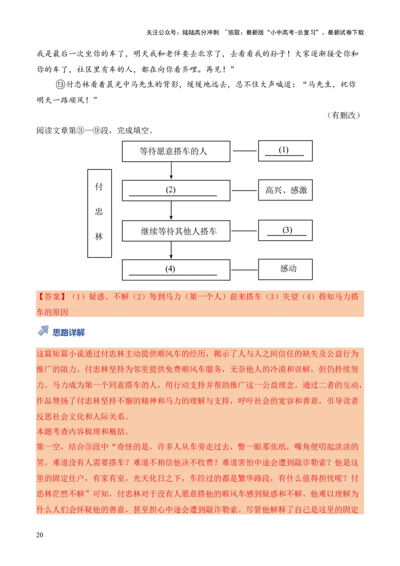 模板07故事情节类题型（答题模板）解析版_02中考总复习（2026版更新中）_01-语文-中考总复习_2025年中考资料_2025年中考语文答题方法模板