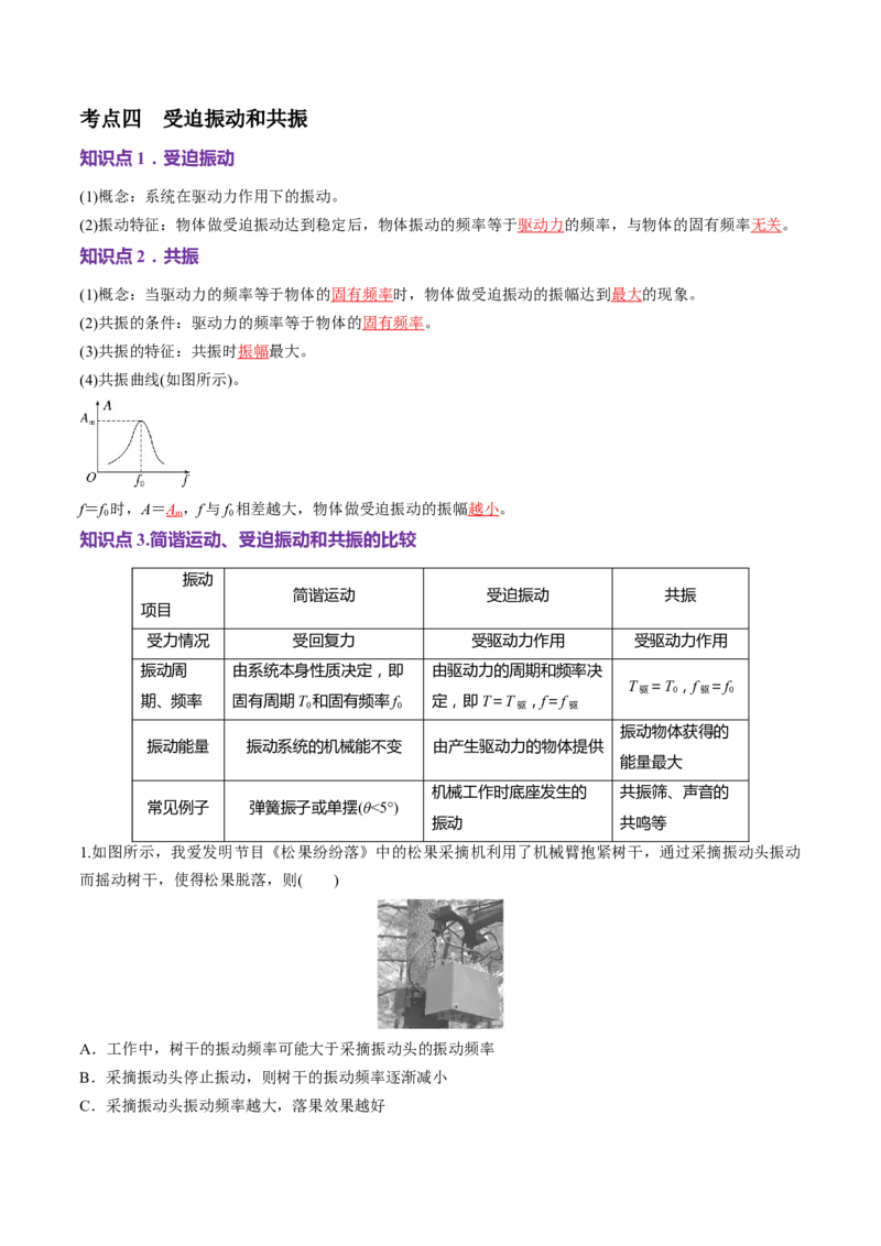 第30讲机械振动（讲义）（解析版）_4.2025物理总复习_2025年新高考资料_一轮复习_2025年高考物理一轮复习讲练测（新教材新高考）