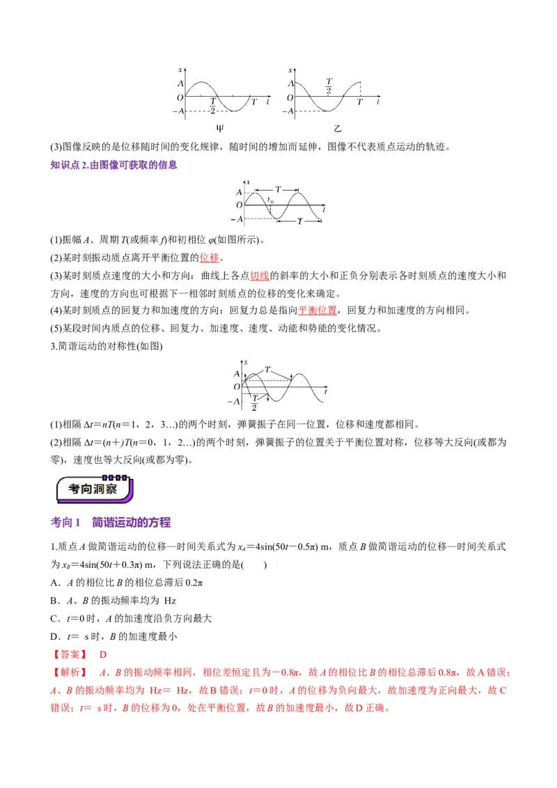 第30讲机械振动（讲义）（解析版）_4.2025物理总复习_2025年新高考资料_一轮复习_2025年高考物理一轮复习讲练测（新教材新高考）