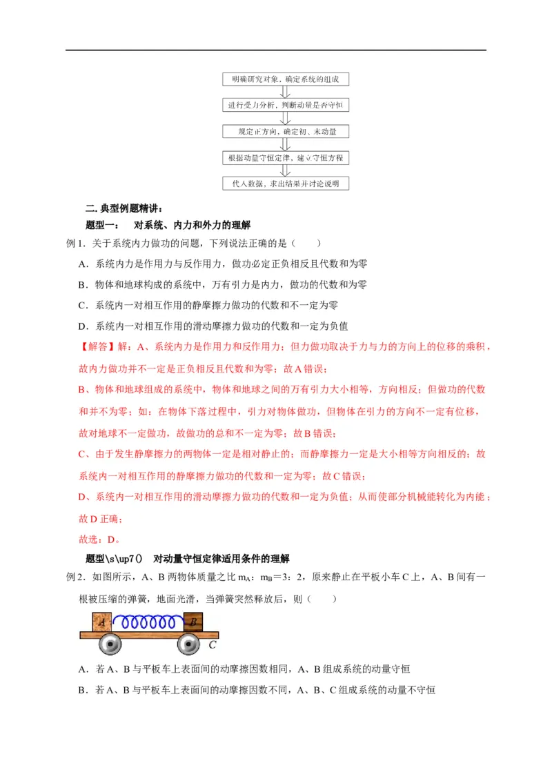 第42讲动量守恒的判定及某一方向上的动量守恒问题（解析版）_4.2025物理总复习_2023年新高复习资料_专项复习_2023届高三物理高考复习101微专题模型精讲精练