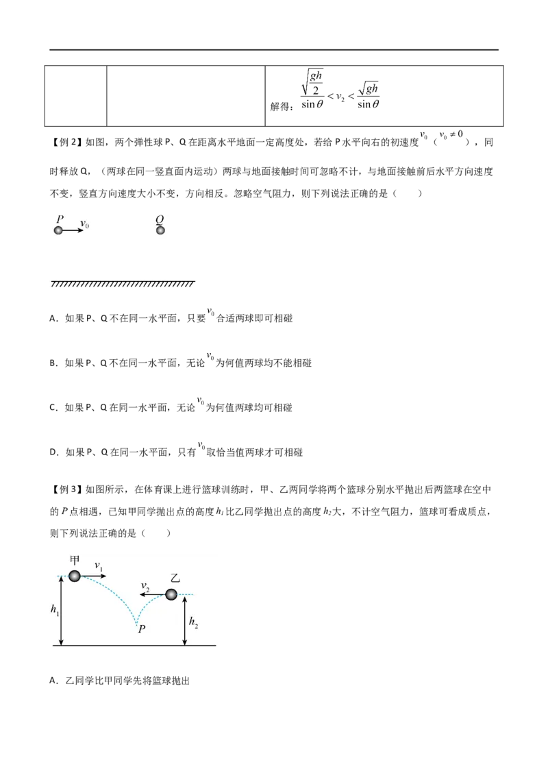 专题23平抛运动临界问题、相遇问题、类平抛运和斜抛运动（原卷版）_4.2025物理总复习_2023年新高复习资料_一轮复习_2023届高三物理一轮复习多维度导学与分层专练