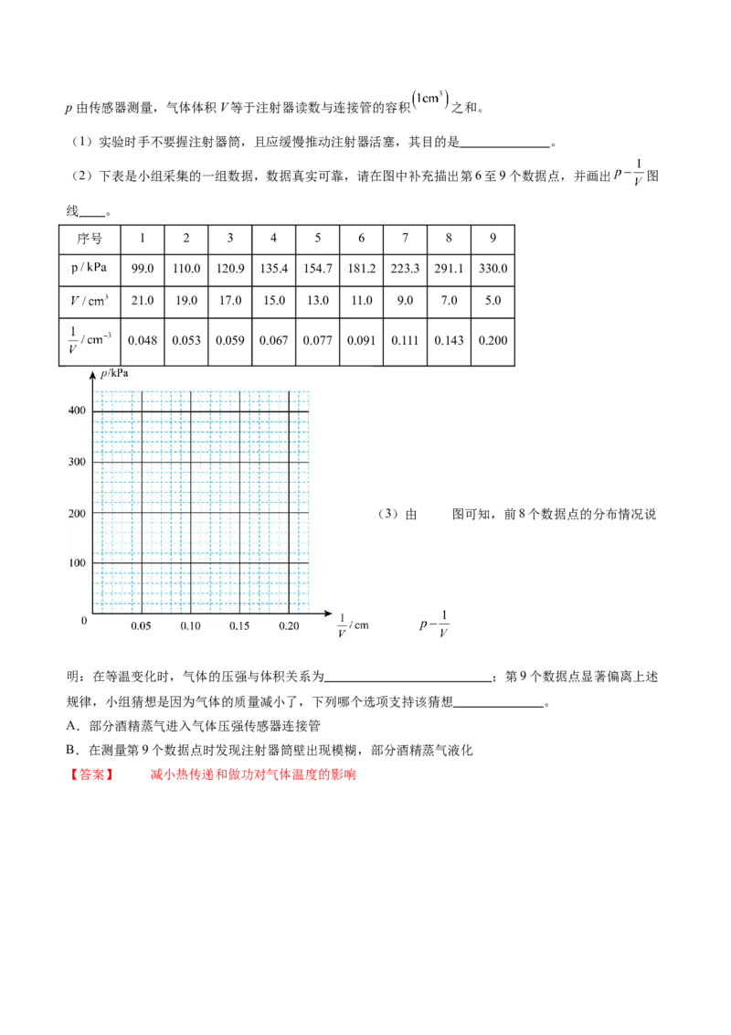 专题21热学和光学实验（练习）（解析版）_4.2025物理总复习_2024年新高考资料_2.2024二轮复习_2024年高考物理二轮复习讲练测（新教材新高考）