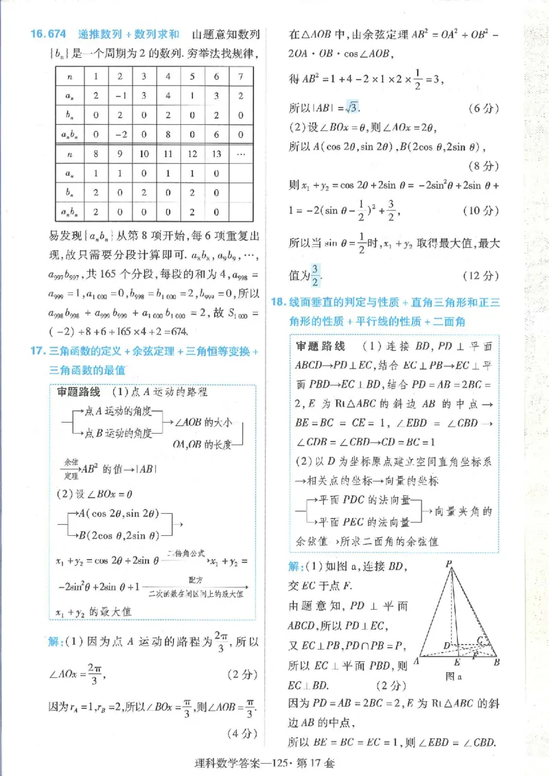 2023理科金考卷45套理科答案_2.2025数学总复习_数学高考模拟题_2023年模拟题_老高考_理科数学&middot;全国甲卷2023金考卷