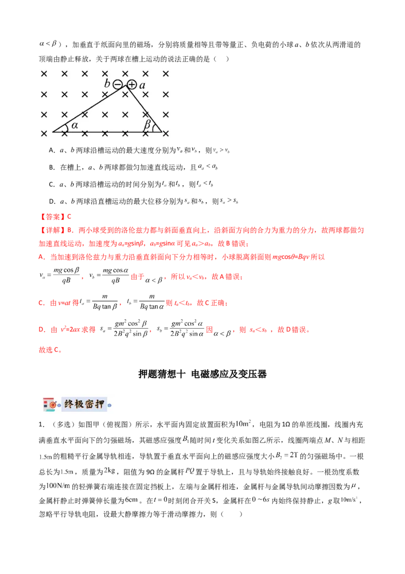 物理（新高考通用）-2024年高考终极押题猜想（解析版）_4.2025物理总复习_2024年新高考资料_5.2024三轮冲刺_物理-2024年高考终极押题猜想