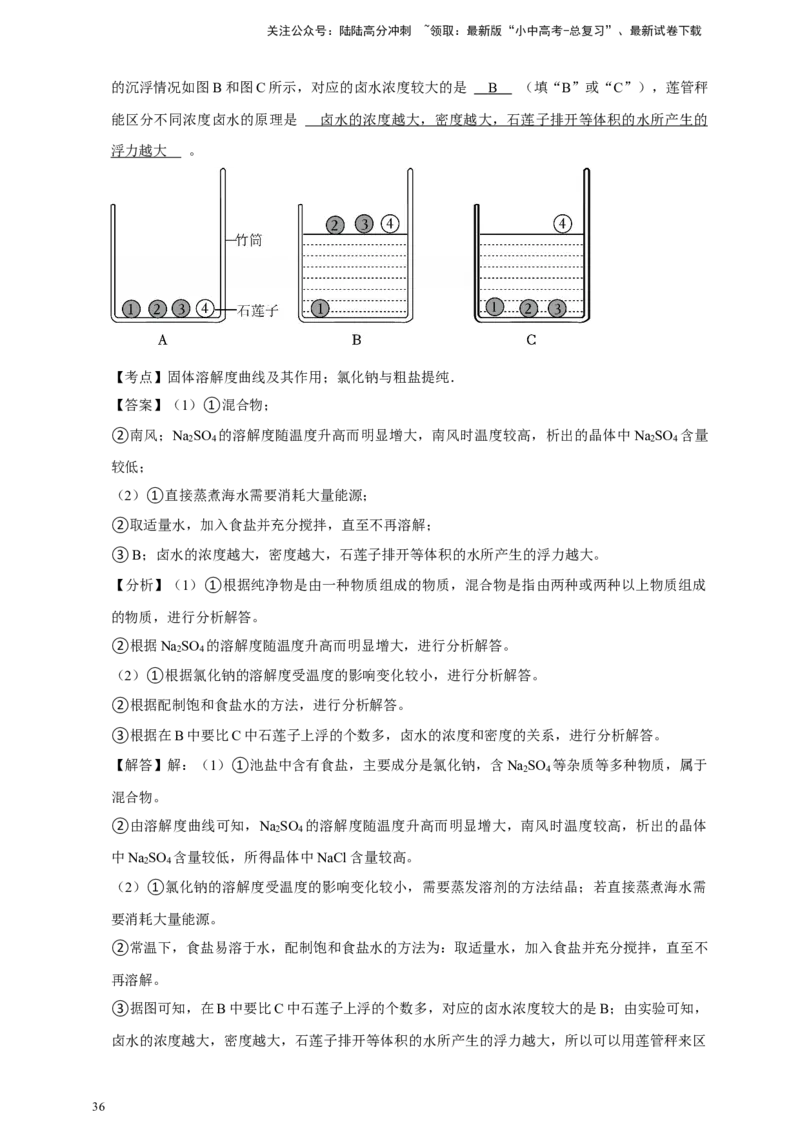 备考2026年中考化学一轮复习溶解度曲线及其应用（含解析）_02中考总复习（2026版更新中）_05-化学-中考总复习_2026年中考复习（更新中）_备考2026年中考化学一轮复习专题练