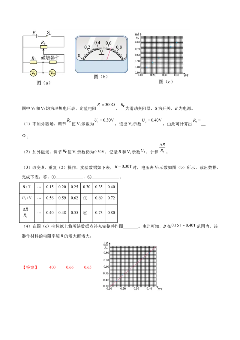 专题20电学实验（练习）（解析版）_4.2025物理总复习_2024年新高考资料_2.2024二轮复习_2024年高考物理二轮复习讲练测（新教材新高考）
