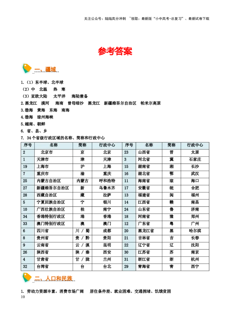 初中地理默写清单（中国地理一）-2025年中考地理知识点梳理_02中考总复习（2026版更新中）_09-地理-中考总复习_2025中考地理复习资料_2025年中考地理知识点_默写清单