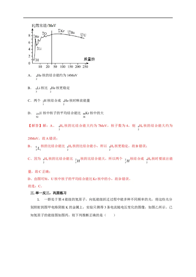 第101讲原子与原子核（玻尔模型与核反应）（解析版）_4.2025物理总复习_2023年新高复习资料_专项复习_2023届高三物理高考复习101微专题模型精讲精练
