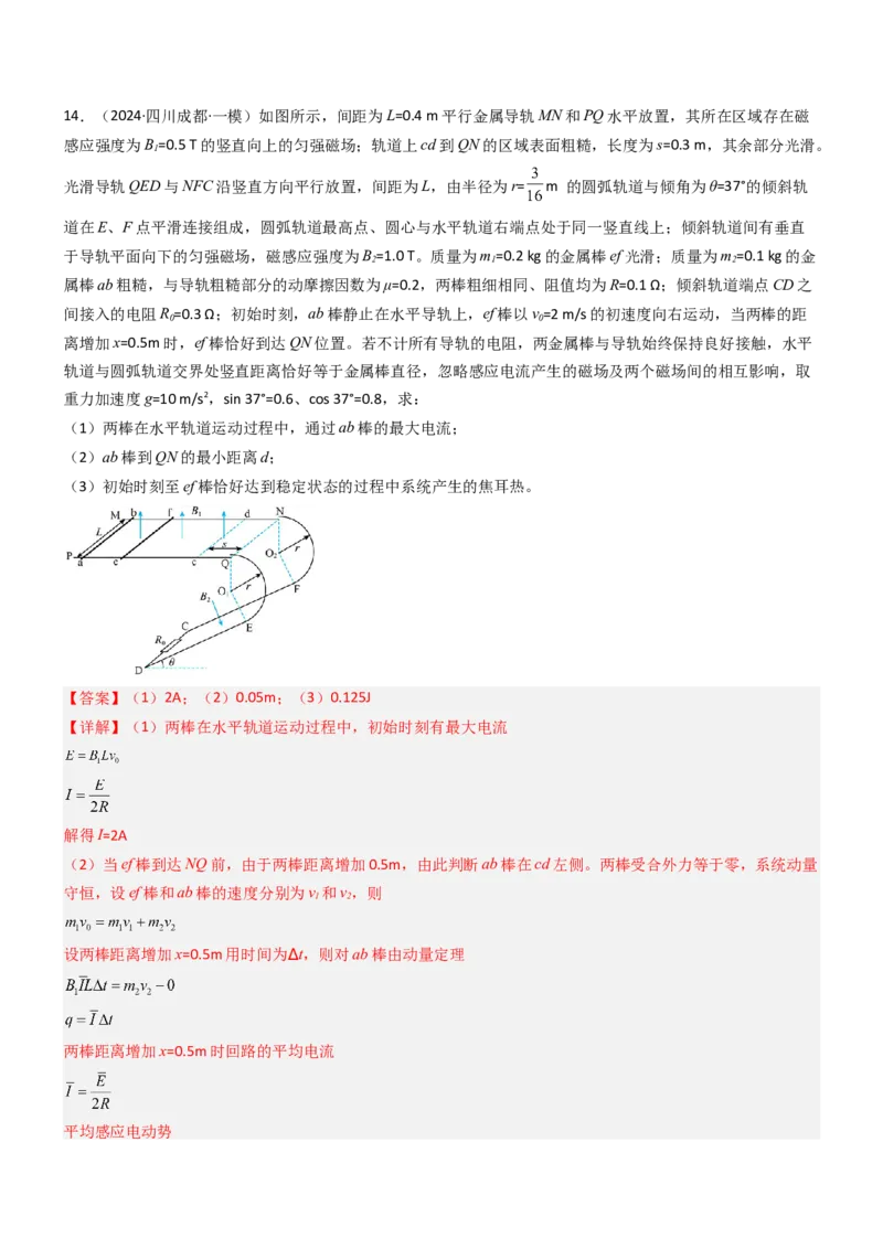 压轴题09电磁感应（解析版）_4.2025物理总复习_2024年新高考资料_5.2024三轮冲刺_2024年高考物理压轴题专项训练（新高考通用）