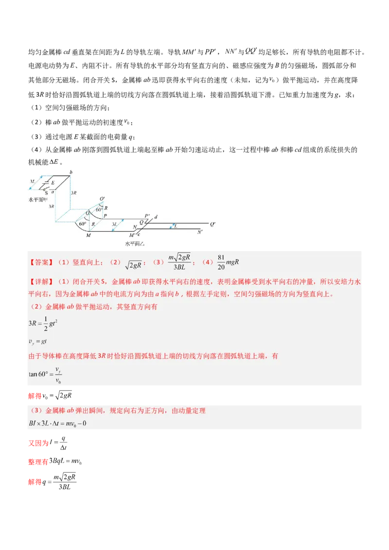 压轴题09电磁感应（解析版）_4.2025物理总复习_2024年新高考资料_5.2024三轮冲刺_2024年高考物理压轴题专项训练（新高考通用）