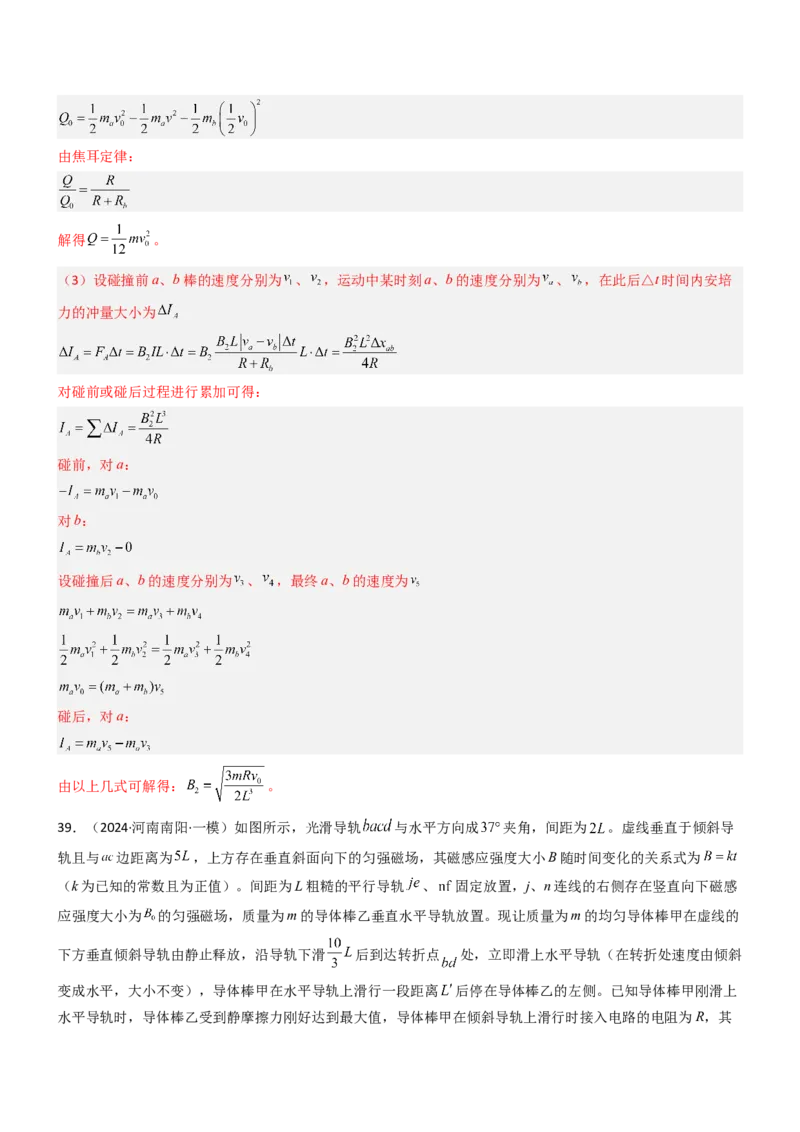 压轴题09电磁感应（解析版）_4.2025物理总复习_2024年新高考资料_5.2024三轮冲刺_2024年高考物理压轴题专项训练（新高考通用）