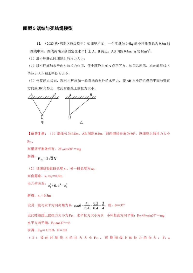第4讲　力的合成和分解（解析版）_4.2025物理总复习_2025年新高考资料_一轮复习_2025届高考物理一轮复习考点精讲精练（全国通用）（完结）