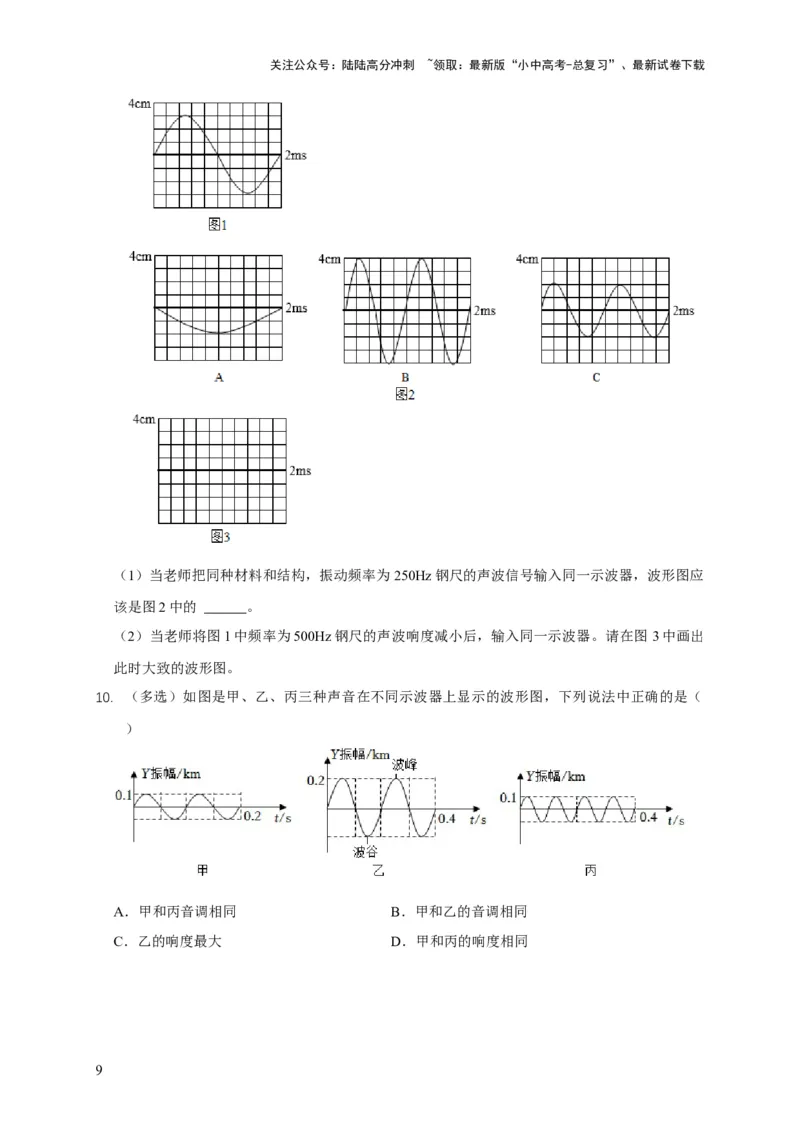 易错点02确定声音的产生与传播条件（5陷阱点9题型）（原卷版）_02中考总复习（2026版更新中）_04-物理-中考总复习_2025年中考复习资料_2025年中考物理考试易错题（全国通用）