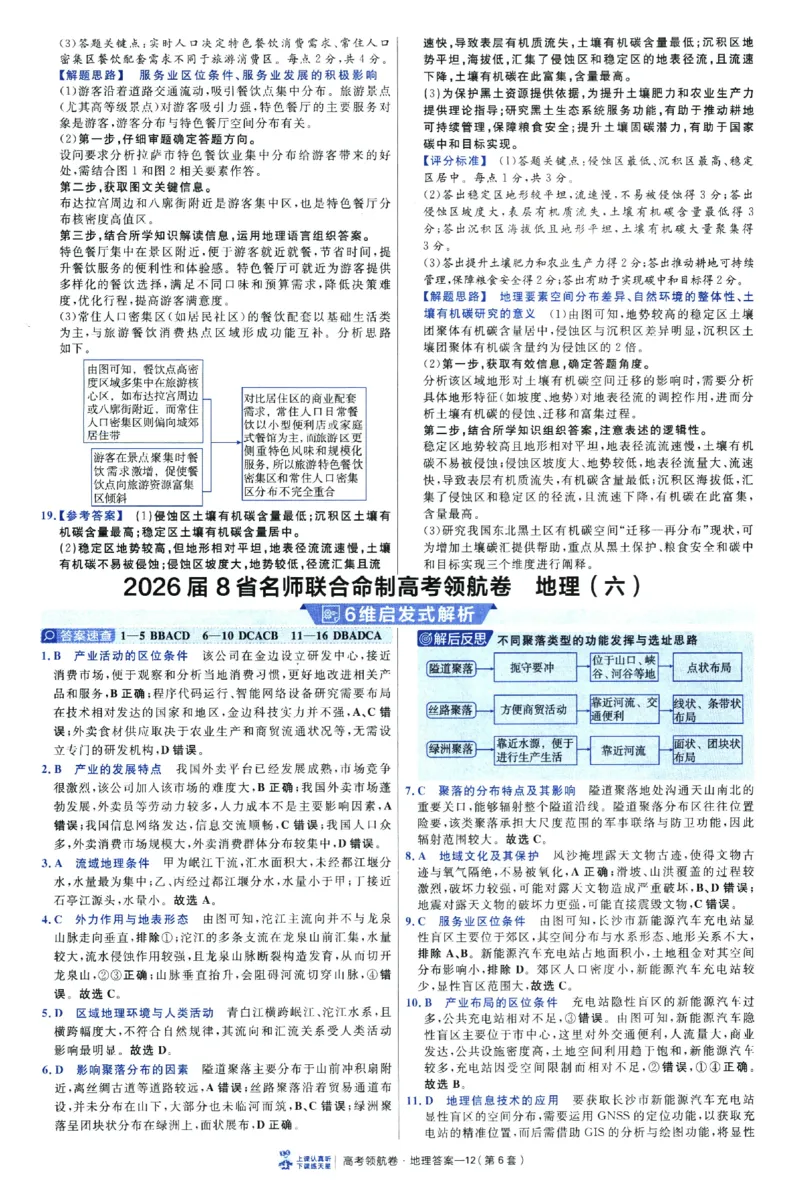 2026版金考卷&middot;百校联盟高考领航卷地理（新教材版）-答案_2026版金考卷&middot;百校联盟高考领航卷（全科）_2026版金考卷&middot;百校联盟高考领航卷地理（新教材版）