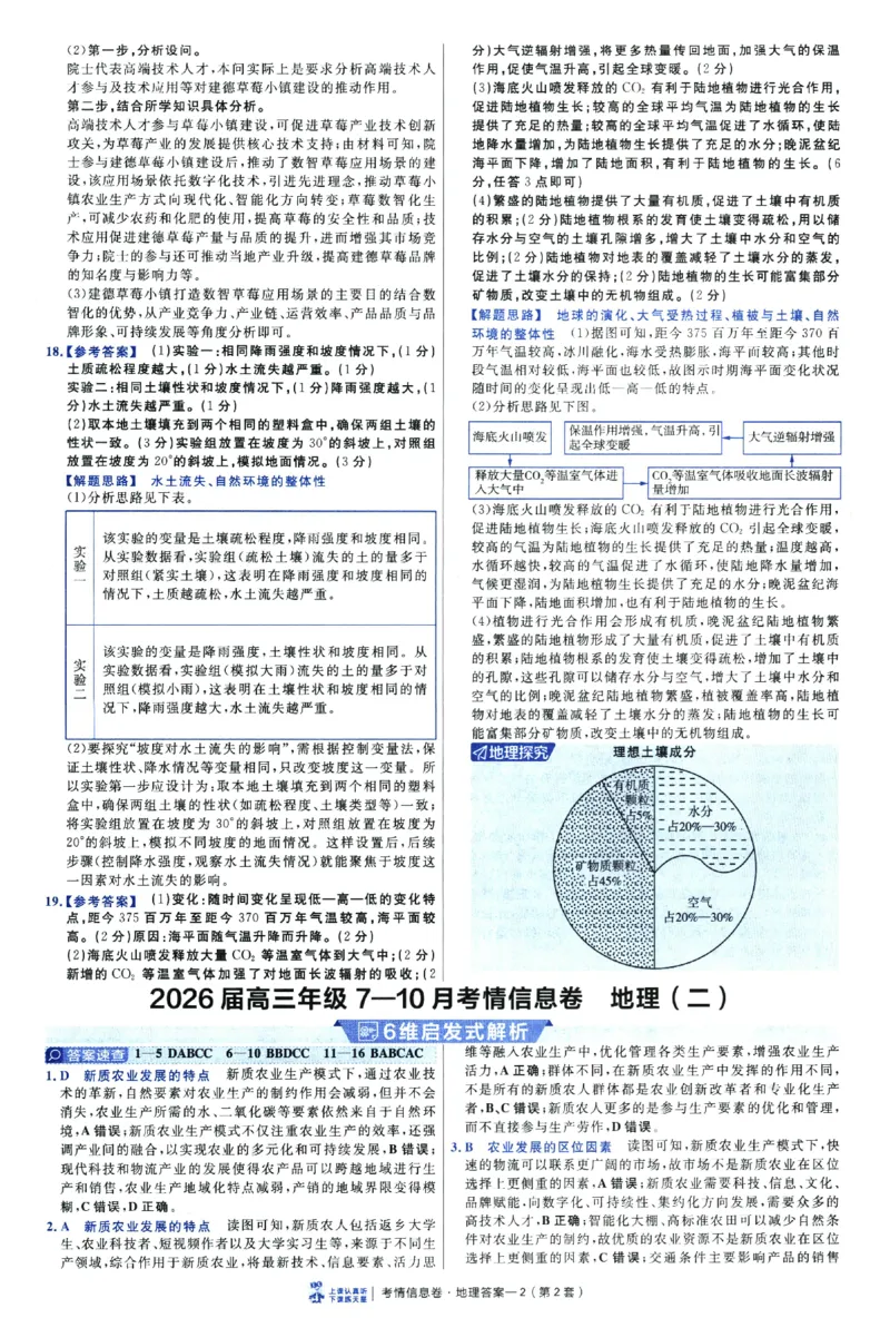 2026版金考卷&middot;百校联盟高考领航卷地理（新教材版）-答案_2026版金考卷&middot;百校联盟高考领航卷（全科）_2026版金考卷&middot;百校联盟高考领航卷地理（新教材版）