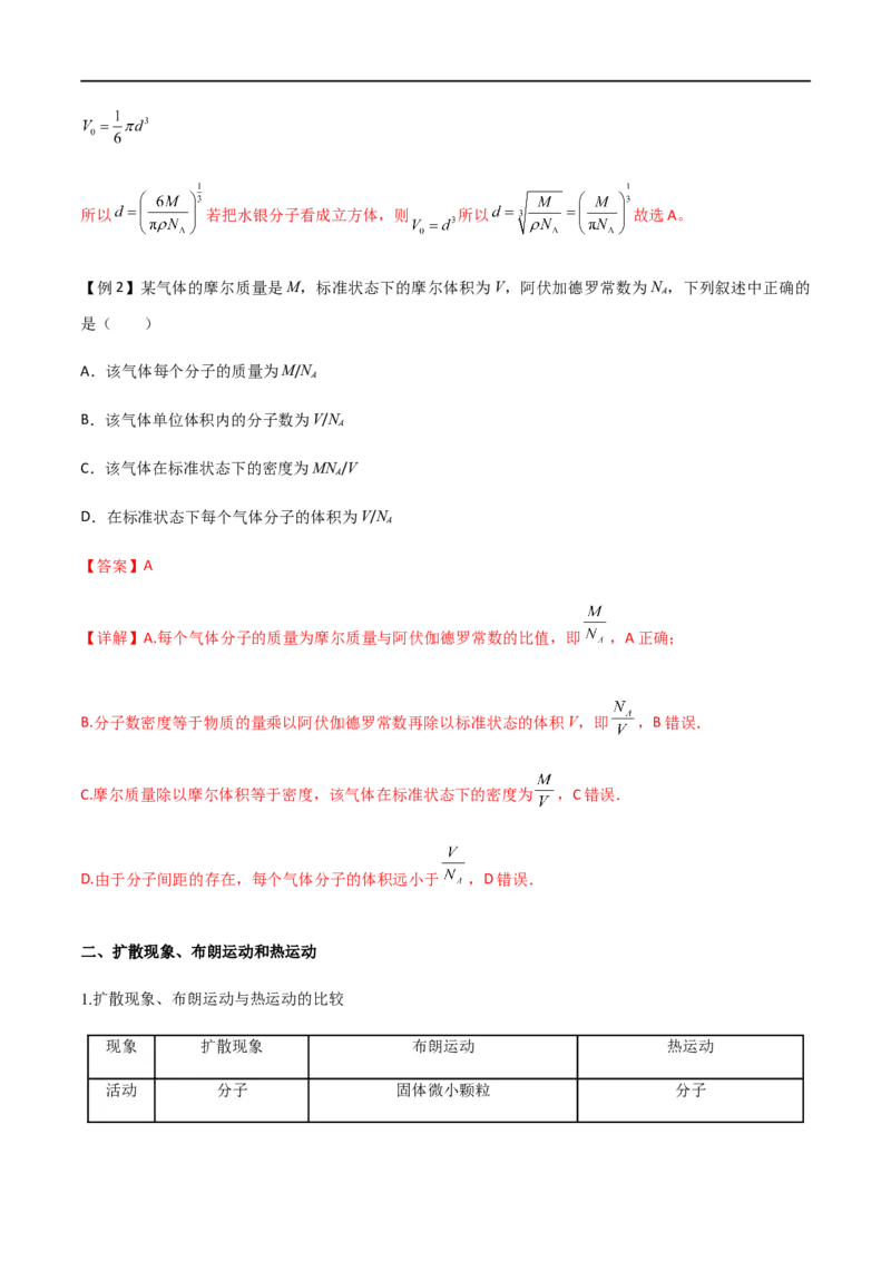 专题69分子动理论、固体与液体（解析版）_4.2025物理总复习_2023年新高复习资料_一轮复习_2023届高三物理一轮复习多维度导学与分层专练