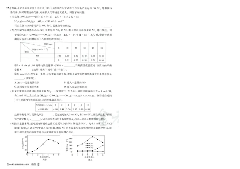 2026版金考卷&middot;百校联盟高考领航卷化学（新教材版）-A4_2026版金考卷&middot;百校联盟高考领航卷（全科）_2026版金考卷&middot;百校联盟高考领航卷化学（新教材版）