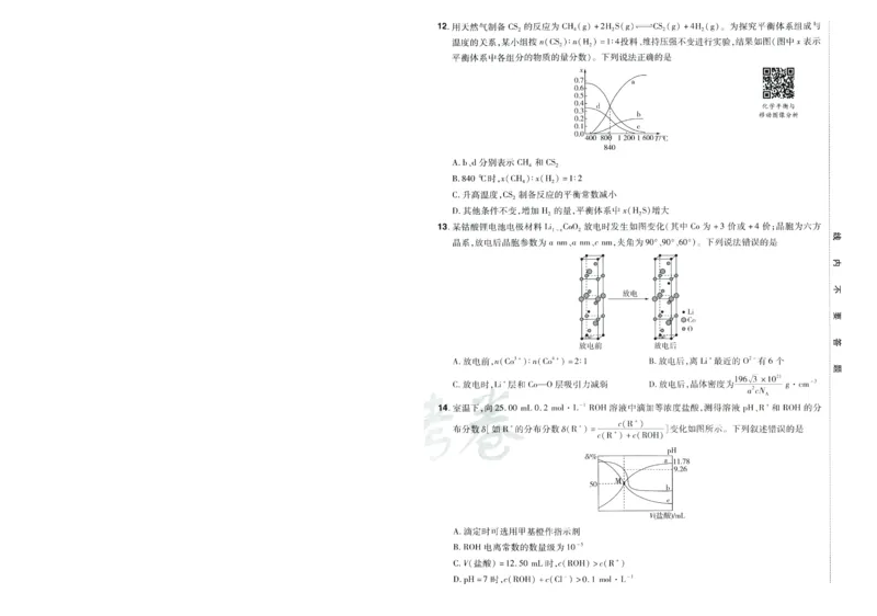 2026版金考卷&middot;百校联盟高考领航卷化学（新教材版）-A4_2026版金考卷&middot;百校联盟高考领航卷（全科）_2026版金考卷&middot;百校联盟高考领航卷化学（新教材版）