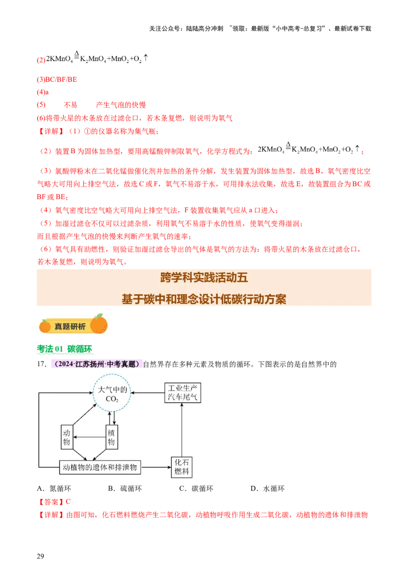 主题六跨学科实践活动（讲练）（解析版）_02中考总复习（2026版更新中）_05-化学-中考总复习_2025年中考复习资料_2025中考二轮课件ppt+讲义+练习化学_讲义+练习