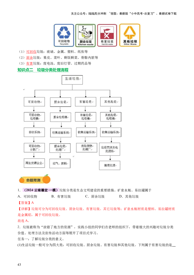 主题六跨学科实践活动（讲练）（解析版）_02中考总复习（2026版更新中）_05-化学-中考总复习_2025年中考复习资料_2025中考二轮课件ppt+讲义+练习化学_讲义+练习