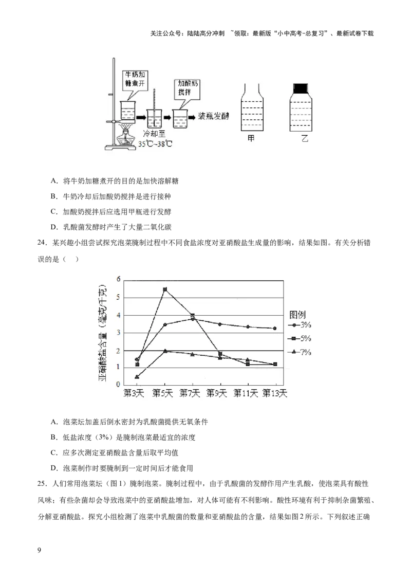 主题七生物学与社会&middot;跨学科实践（测试）（原卷版）_02中考总复习（2026版更新中）_08-生物-中考总复习_2025中考复习资料_2025中考二轮课件ppt+讲义+练习生物_测试