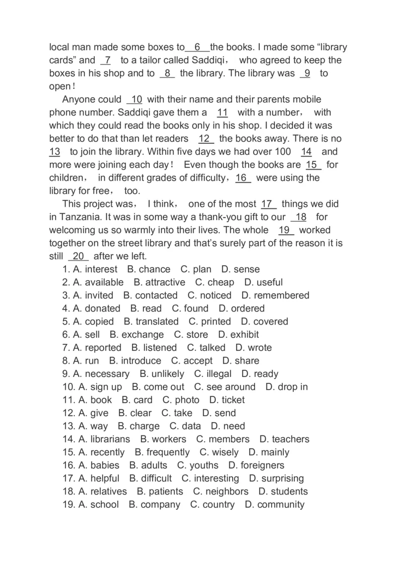 2023届高考英语二轮复习分类综合训练：阅读理解阅读七选五完形填空（含答案）_3.2025英语总复习_赠品通用版（老高考）复习资料_二轮复习