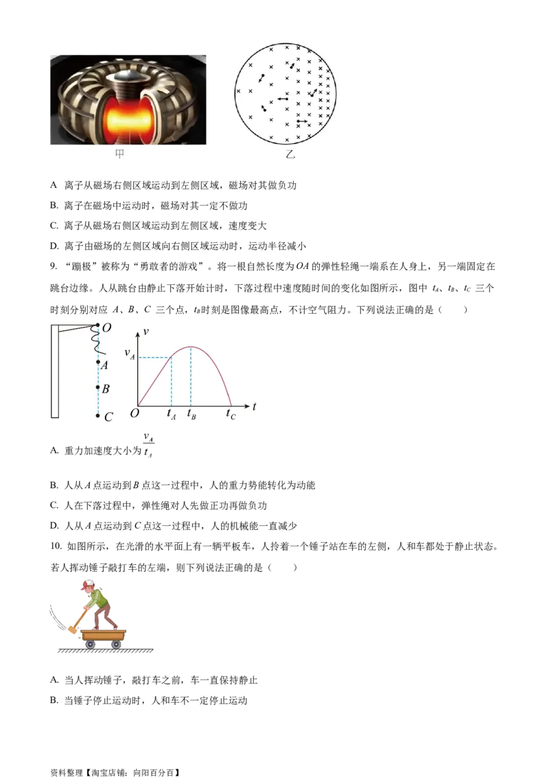 精品解析：2024届广东省东莞中学、广州二中、惠州一中、深圳实验学校、珠海一中、中山纪念中学六校高三上学期一联物理试题（原卷版）_4.2025物理总复习_物理高考模拟题_新高考_2024年