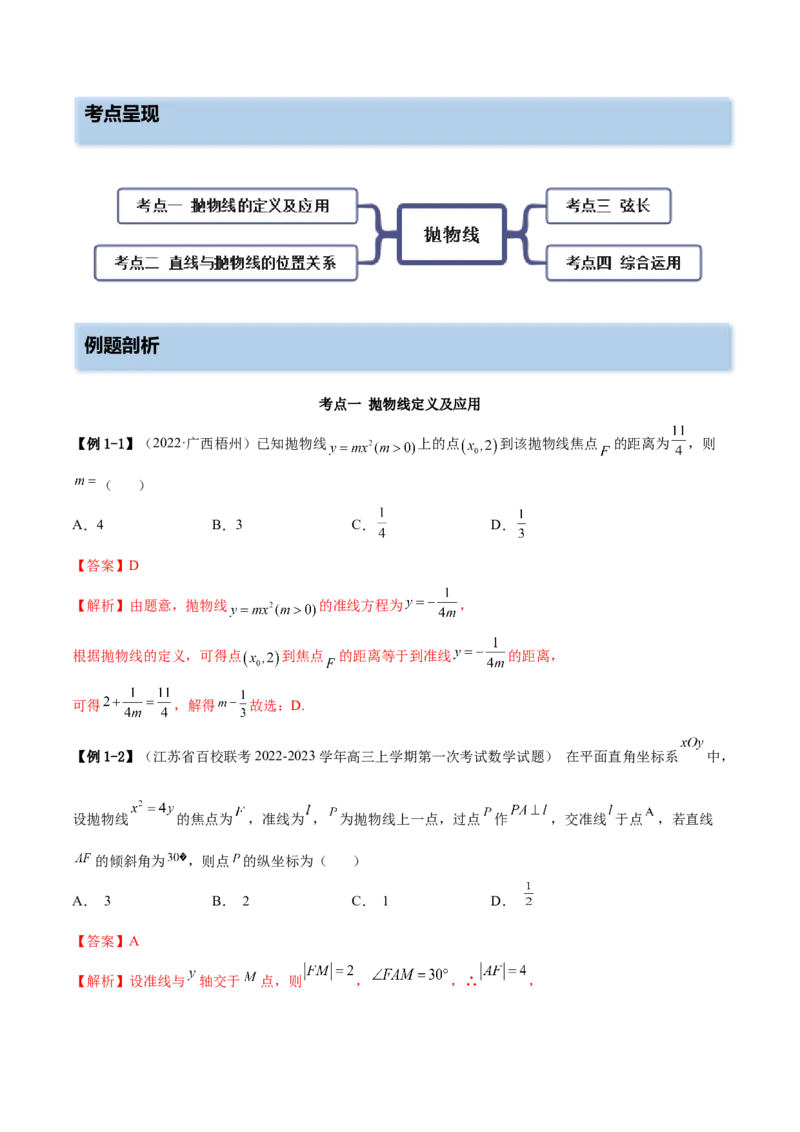 9.4抛物线（精讲）（提升版）（解析版）_2.2025数学总复习_2023年新高考资料_一轮复习_2023年高考数学一轮复习（提升版）（新高考地区专用）