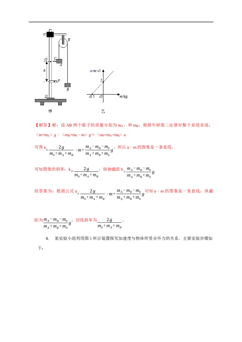 第11讲用图像处理实验数据和误差分析之牛顿第二定律相关实验（解析版）_4.2025物理总复习_2023年新高复习资料_专项复习_2023届高三物理高考复习101微专题模型精讲精练