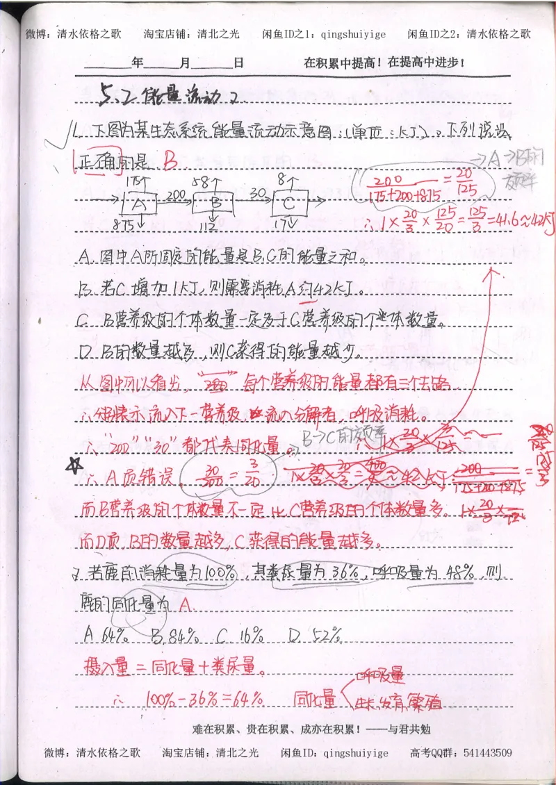3.衡水中学高考积累与改错_高二生物（第1本）_138页_高中衡水学霸笔记_高中全部赠品_错题集高中九科_生物积累与改错