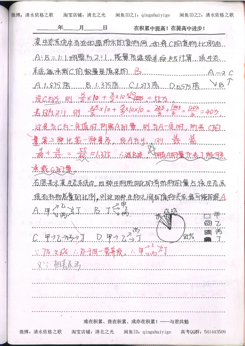 3.衡水中学高考积累与改错_高二生物（第1本）_138页_高中衡水学霸笔记_高中全部赠品_错题集高中九科_生物积累与改错