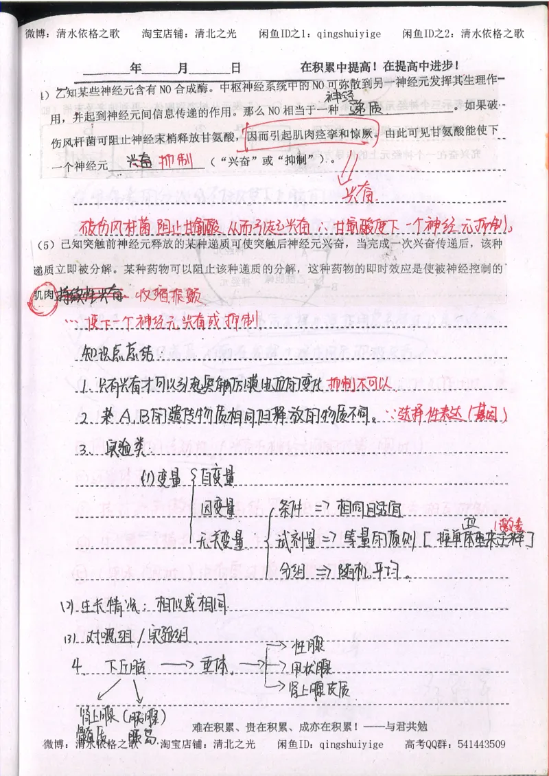 3.衡水中学高考积累与改错_高二生物（第1本）_138页_高中衡水学霸笔记_高中全部赠品_错题集高中九科_生物积累与改错