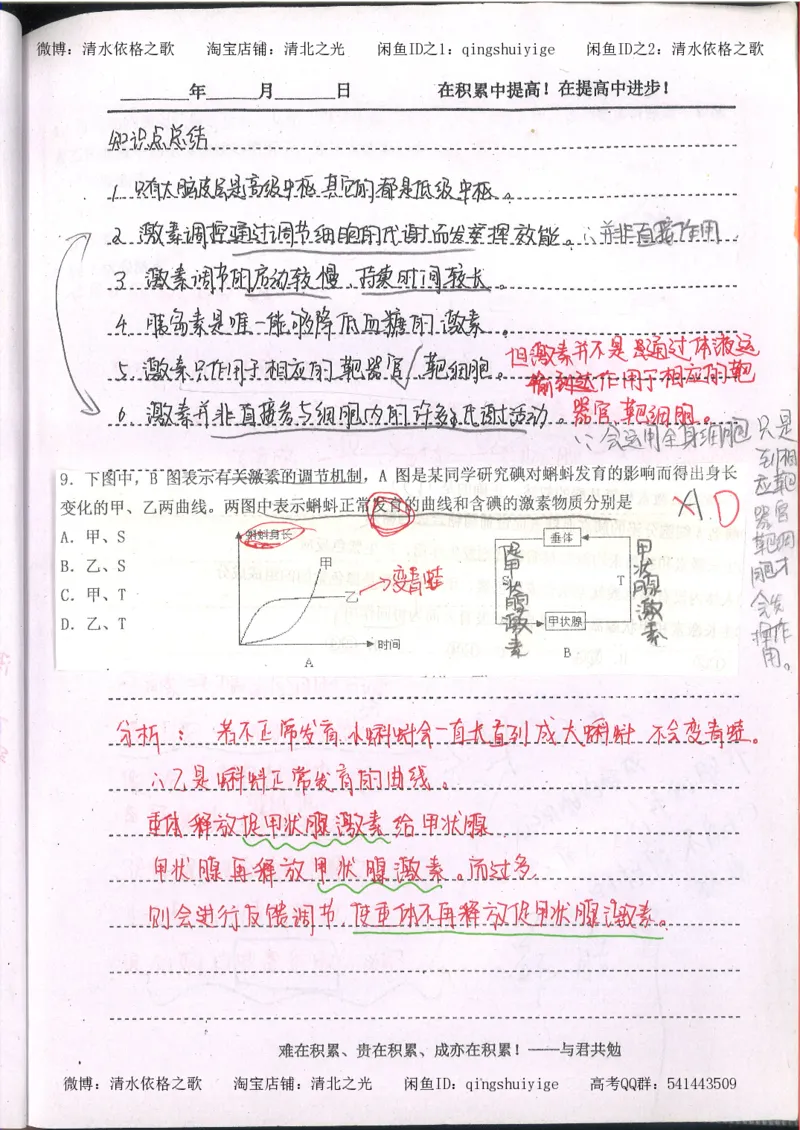 3.衡水中学高考积累与改错_高二生物（第1本）_138页_高中衡水学霸笔记_高中全部赠品_错题集高中九科_生物积累与改错