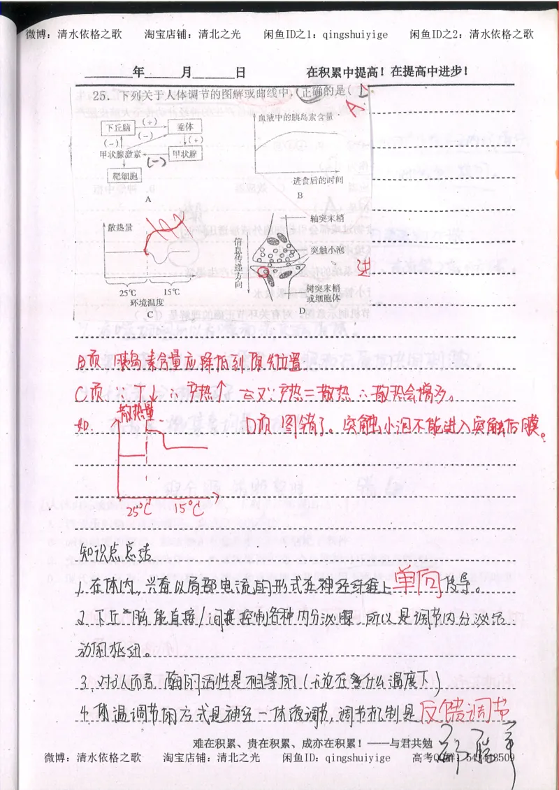 3.衡水中学高考积累与改错_高二生物（第1本）_138页_高中衡水学霸笔记_高中全部赠品_错题集高中九科_生物积累与改错