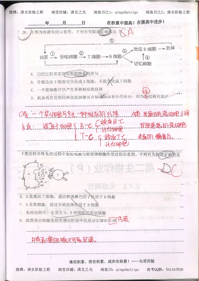 3.衡水中学高考积累与改错_高二生物（第1本）_138页_高中衡水学霸笔记_高中全部赠品_错题集高中九科_生物积累与改错