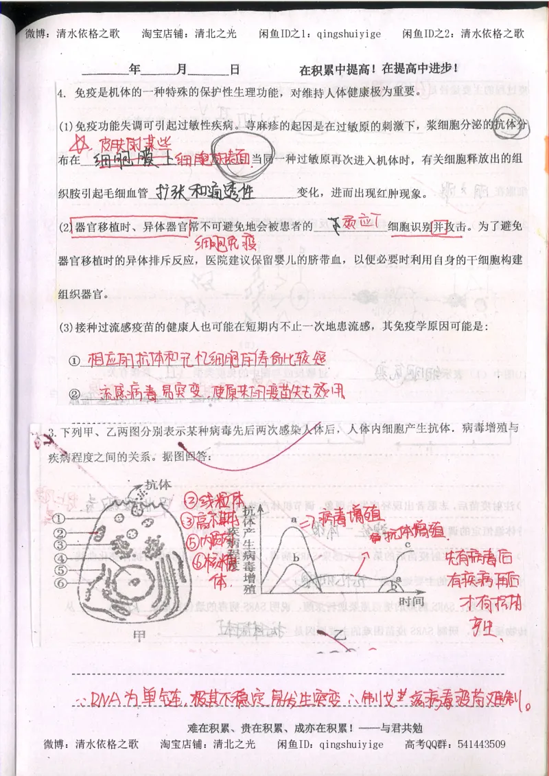 3.衡水中学高考积累与改错_高二生物（第1本）_138页_高中衡水学霸笔记_高中全部赠品_错题集高中九科_生物积累与改错