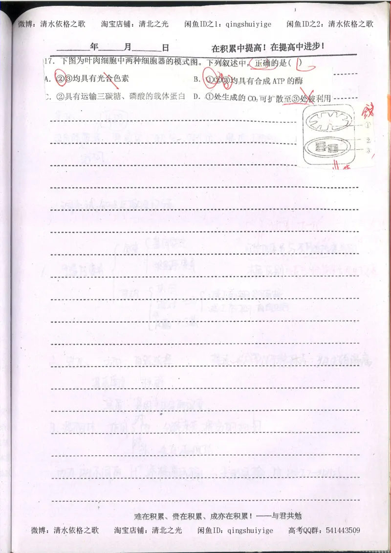 3.衡水中学高考积累与改错_高二生物（第1本）_138页_高中衡水学霸笔记_高中全部赠品_错题集高中九科_生物积累与改错