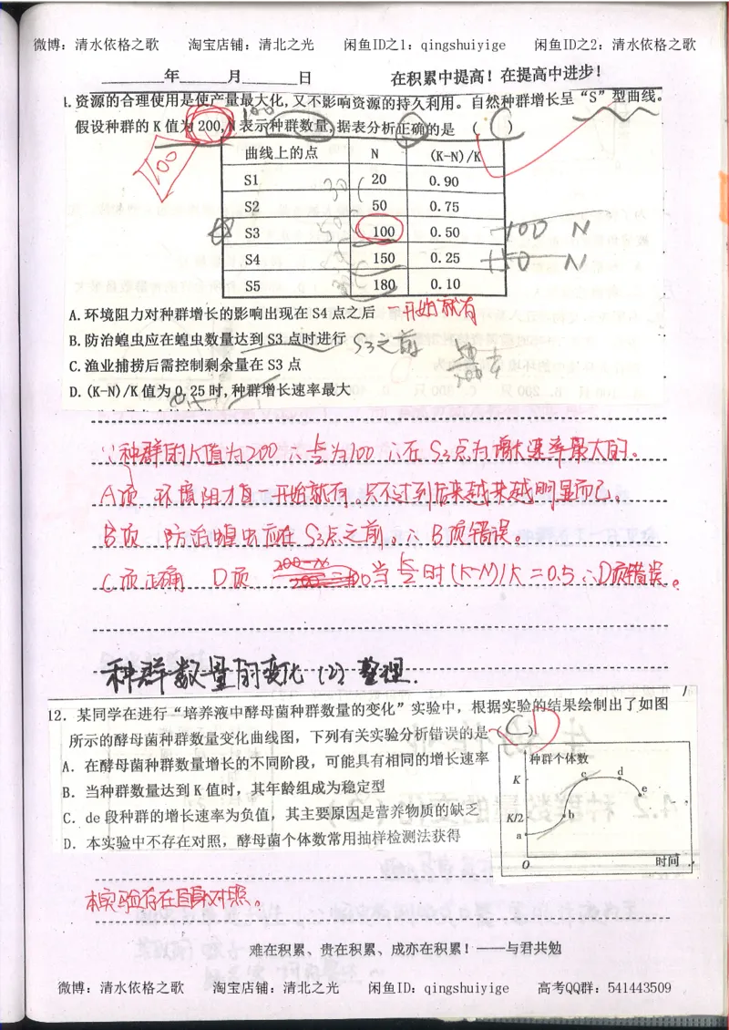3.衡水中学高考积累与改错_高二生物（第1本）_138页_高中衡水学霸笔记_高中全部赠品_错题集高中九科_生物积累与改错