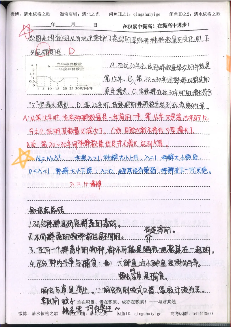 3.衡水中学高考积累与改错_高二生物（第1本）_138页_高中衡水学霸笔记_高中全部赠品_错题集高中九科_生物积累与改错