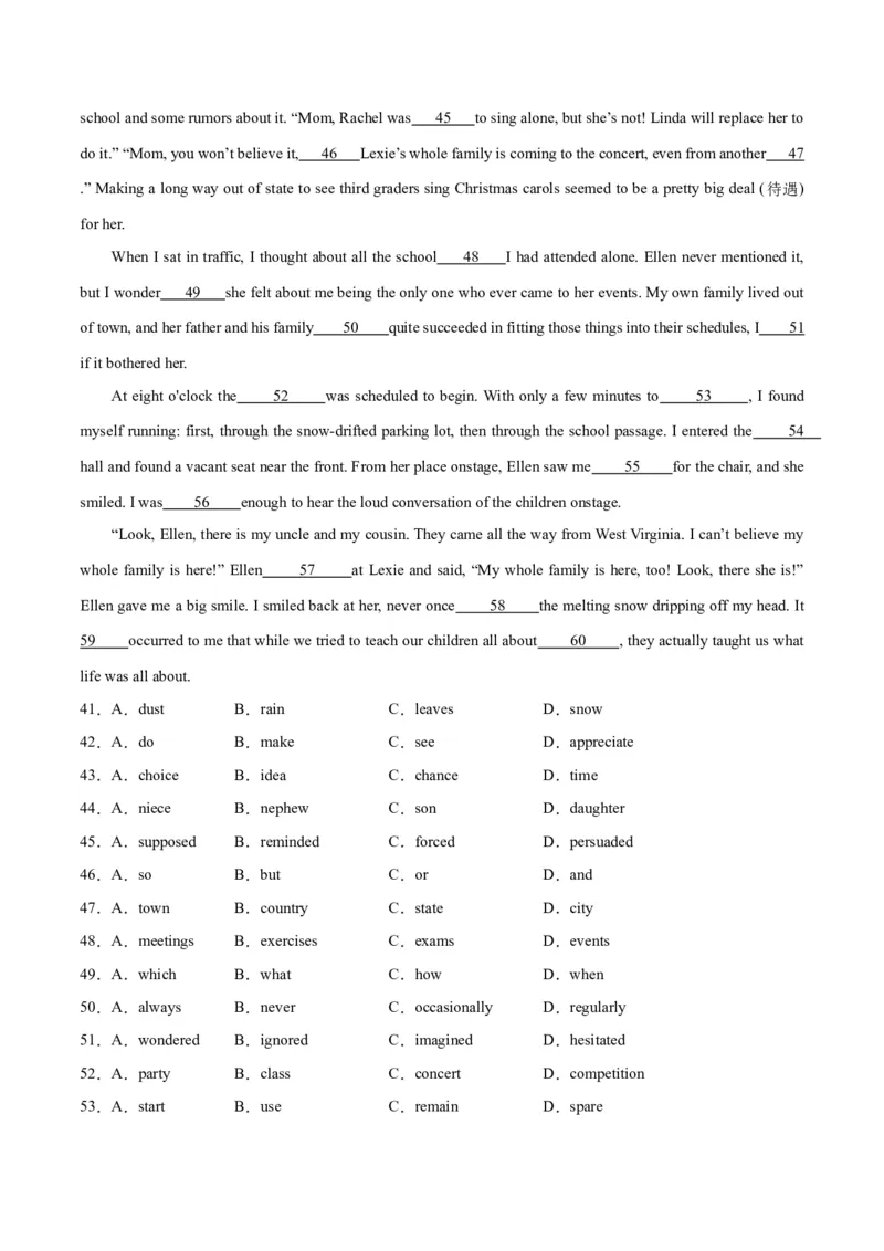 2024年一轮复习模拟卷第二模拟（全国乙卷）（原卷版）_3.2025英语总复习_2024年新高考资料_1.2024一轮复习_2024年高考英语一轮复习讲练测（新教材新高考）_第八部分一轮复习模拟