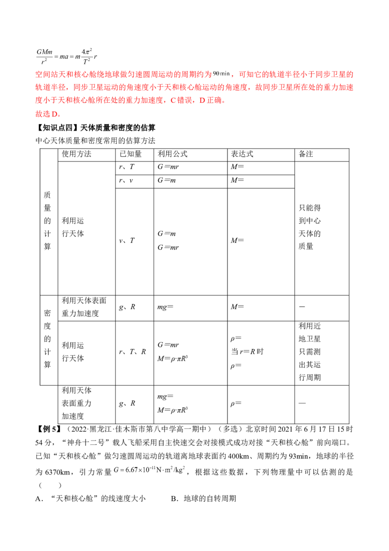 专题5.1　开普勒定律万有引力定律及其在天文学中的应用讲&mdash;&mdash;2023年高考物理一轮复习讲练测（新教材新高考通用）（解析版）_4.2025物理总复习_2023年新高复习资料_一轮复习
