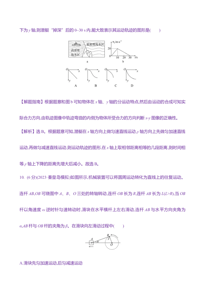 十二：曲线运动运动的合成与分解（含解析）_4.2025物理总复习_2025年新高考资料_专项复习_2025新高考物理核心素养测评（含解析）（完结）