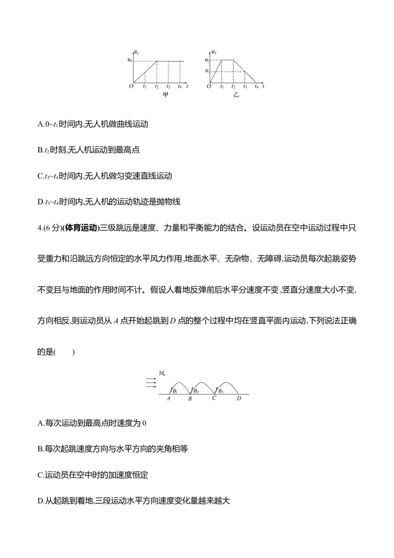 十二：曲线运动运动的合成与分解（含解析）_4.2025物理总复习_2025年新高考资料_专项复习_2025新高考物理核心素养测评（含解析）（完结）