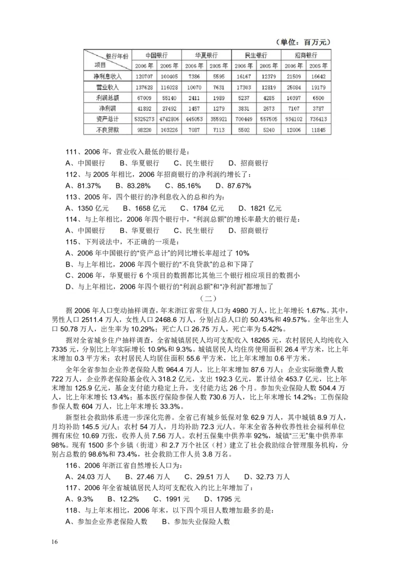 2008年浙江公务员考试《行测》真题_34省+国考真题_34省考+国考pdf版推荐用这个版本_34省行测+申论真题pdf推荐用这个版本_浙江公务员考试真题pdf版_题目
