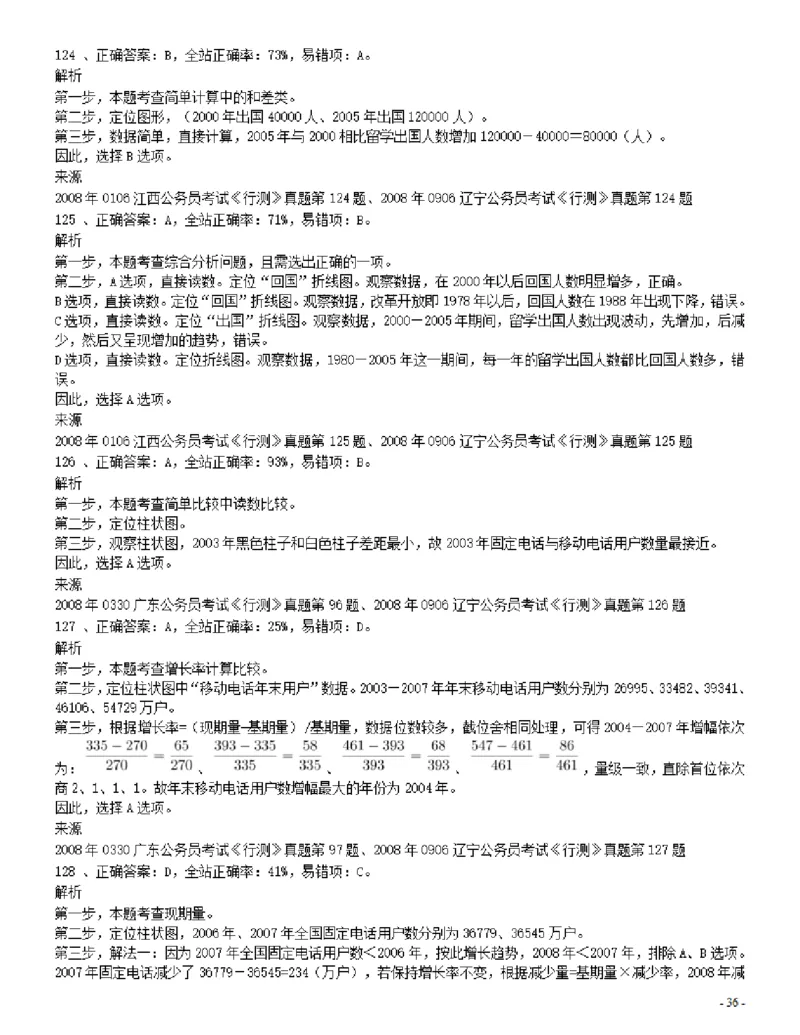 2008年辽宁省公务员考试《行测》真题答案及解析_34省+国考真题_34省考+国考pdf版推荐用这个版本_34省行测+申论真题pdf推荐用这个版本_辽宁公务员考试真题pdf版_答案及解析