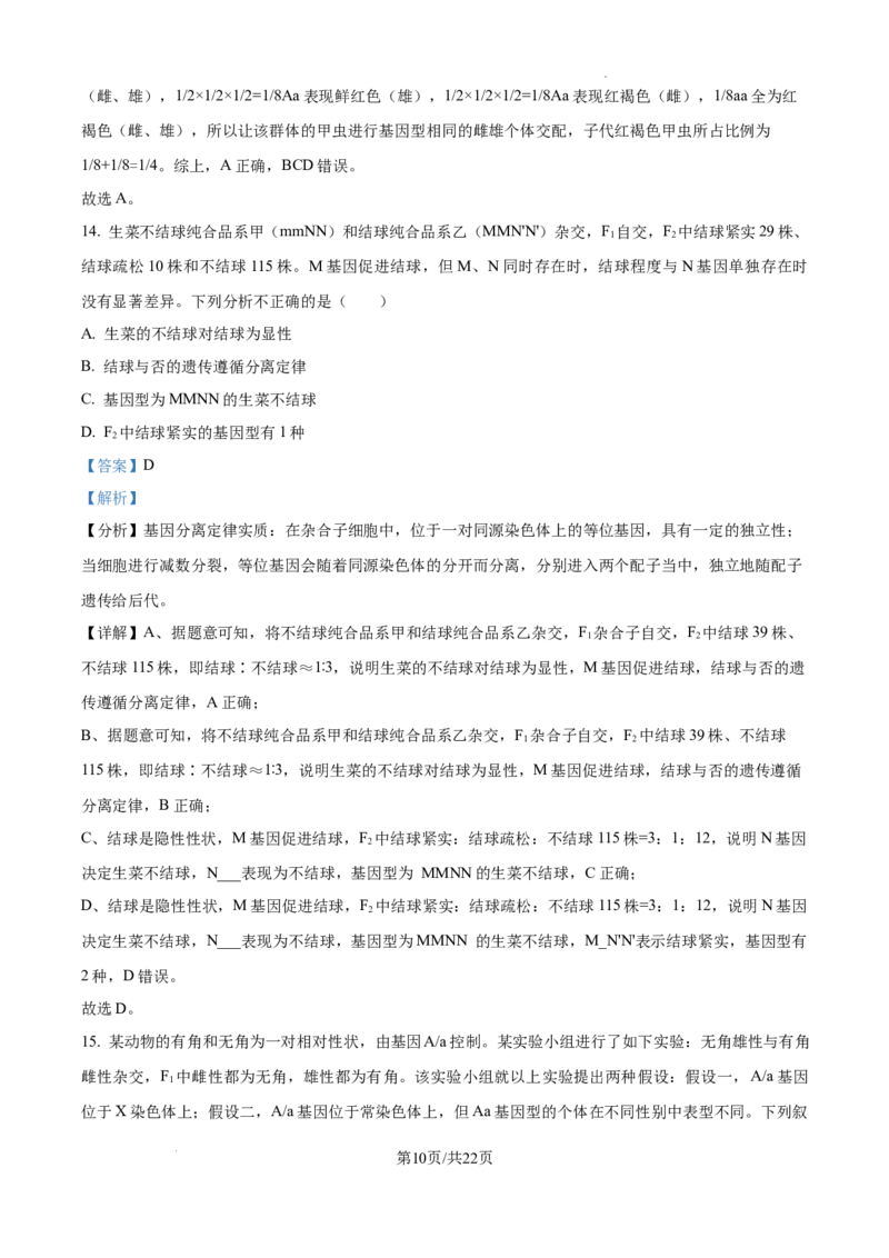 黑龙江省绥化市绥棱县第一中学2024-2025学年高三上学期10月月考生物试题答案_A1502026各地模拟卷（超值！）_10月_241022黑龙江省绥化市绥棱县第一中学2024-2025学年高三上学期10月月考
