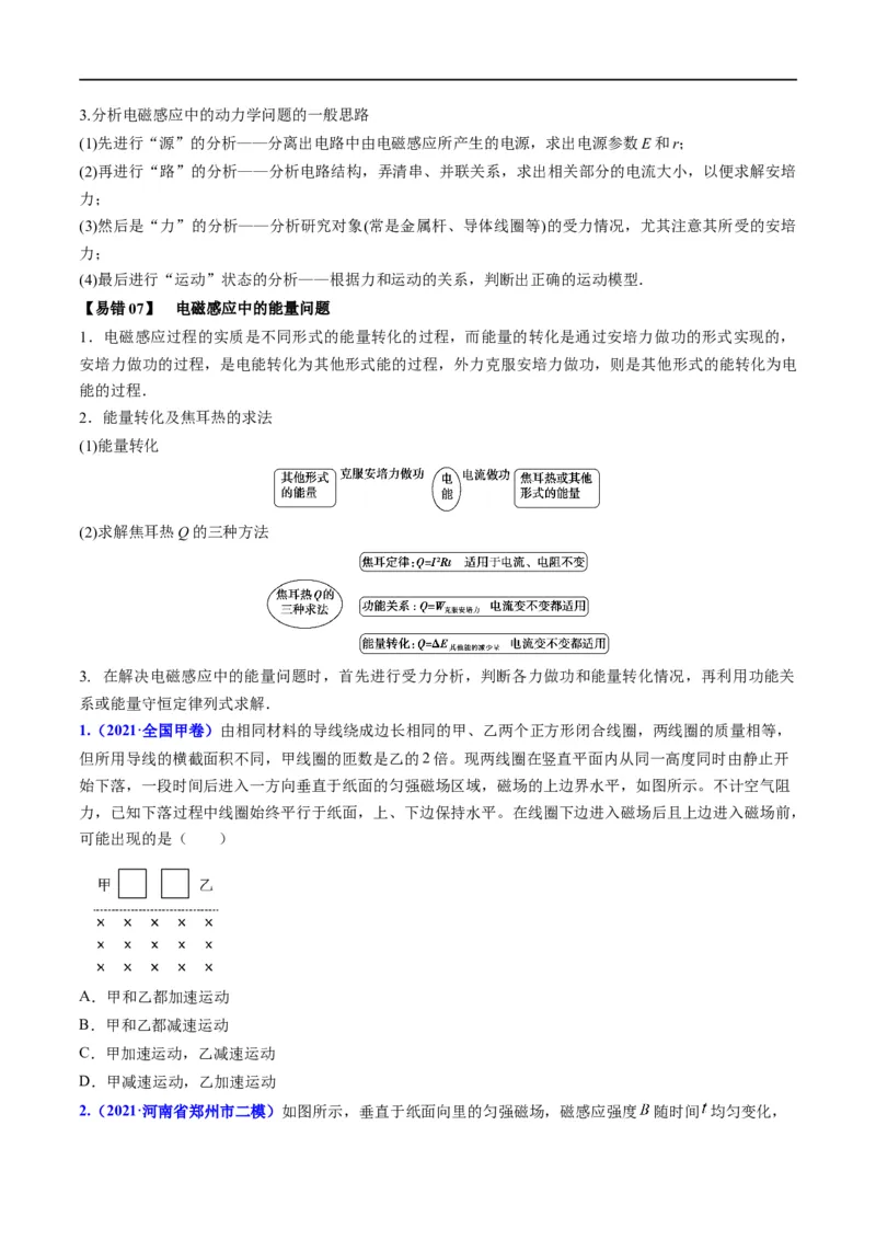 专题12：电磁感应定律及应用（原卷版）_4.2025物理总复习_赠品通用版（老高考）复习资料_二轮复习_2023年高考物理毕业班二轮热点题型归纳与变式演练（全国通用）